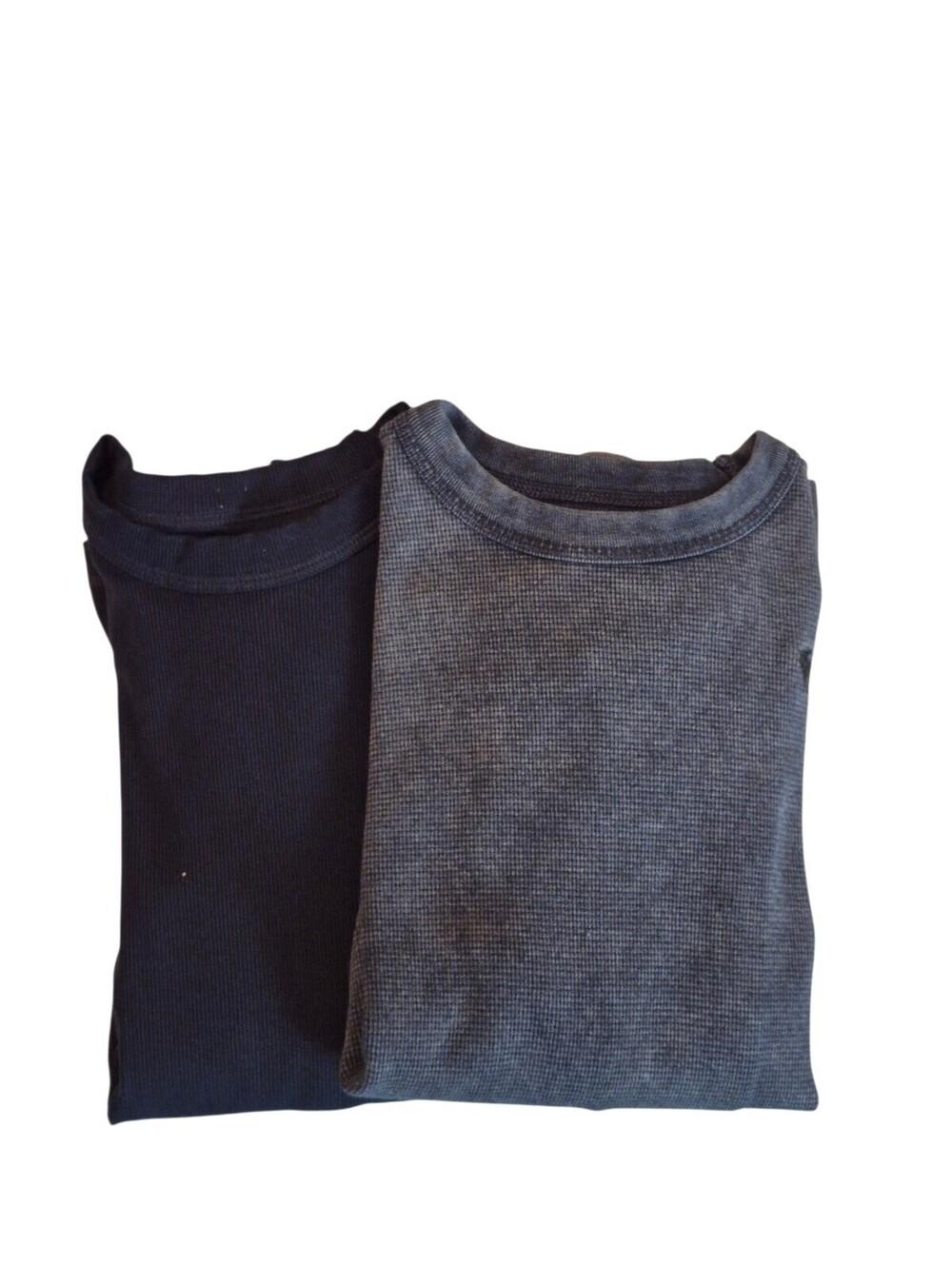 Abercrombie Kids Long Sleeve Thermal Waffle Knit Shirt Lot 2 Gray Black Boys...